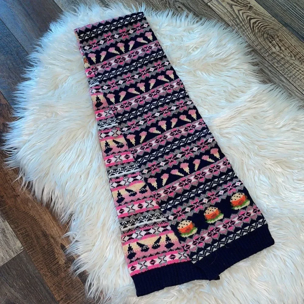 ✨Crewcuts by J Crew Hamburger & Ice Cream Cone Fairisle Scarf